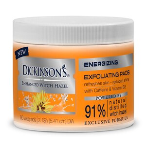 Dickinson's Enhanced Witch Hazel Energizing Exfoliating Pads, 60CT