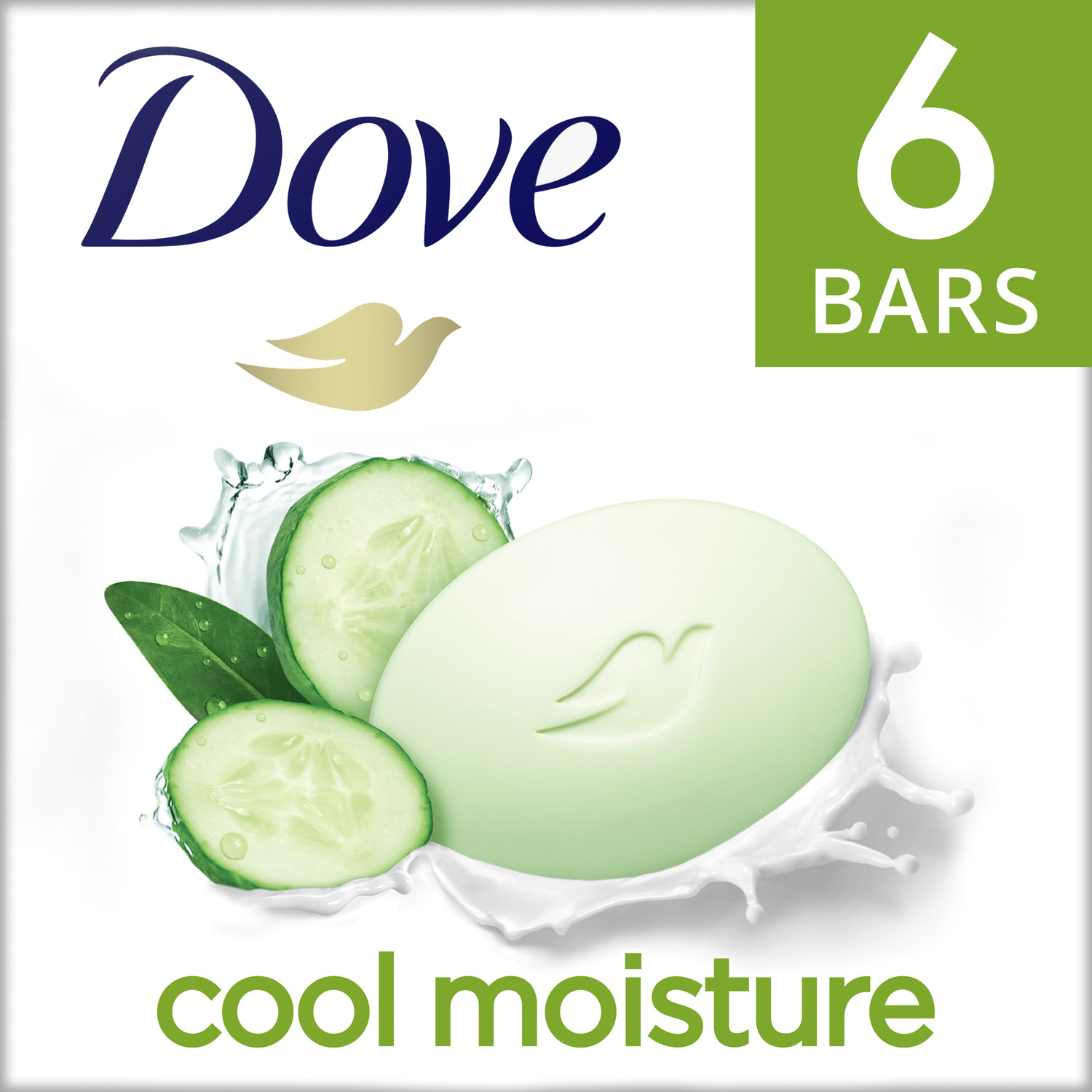 Dove More Moisturizing than Bar Soap Cucumber and Green Tea Beauty Bar for Softer Skin, 3.75 OZ