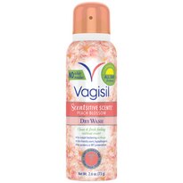 Vagisil Scentsitive Scents Dry Wash Spray for On The Go Feminine Hygiene, 2.6 OZ