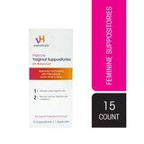 vH essentials Prebiotic pH Balanced Vaginal Suppositories - 15 count Box, thumbnail image 1 of 4