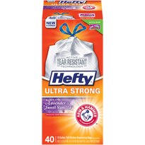 Hefty Lightly Scented Lavender-Vanilla Odor Block 13 Gallon Tall Kitchen Drawstring Trash Bags