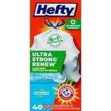 Hefty Renew 13 Gallon Tall Kitchen Drawstring Bags, Scent Free, 40 Bags, thumbnail image 1 of 1