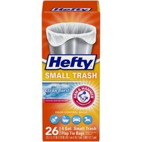 Hefty Small 4 Gallon Trash Bags, 26 Bags