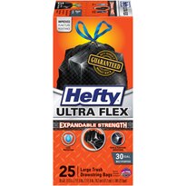 Hefty Ultra Flex Large Trash Bags 30 Gallon, 25CT