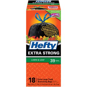 Hefty Extra Strong Lawn & Leaf Trash Bags 39 Gallon, 18CT