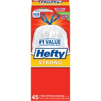 Hefty Strong Drawstring Tall Kitchen Bags 13 Gallon, 45CT