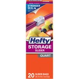 Hefty Storage Bags Easy Grip Slider Quart Size 7 In X 8 In, thumbnail image 1 of 1