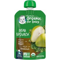GERBER ORGANIC PEAR SPNCH POUCHES