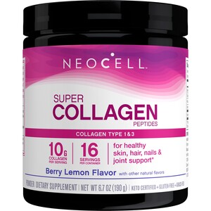 NeoCell Super Collagen Powder – 6,600mg Collagen Types 1 & 3 - Berry Lemon, 7 OZ