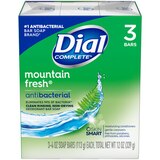 Dial Antibacterial Deodorant Bar Soap, Mountain Fresh, 4 OZ, 3 Bars, thumbnail image 1 of 1