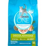 Purina ONE Indoor Advantage Natural Dry Adult Cat Food for Hairballs & Weight Control, 3.5 lb, thumbnail image 1 of 1