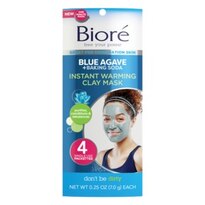 Biore Blue Agave and Baking Soda Warming Clay Mask, 4CT