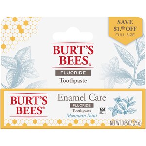 Burt's Bees Toothpaste with Fluoride, Enamel Care, Mountain Mint, 0.85 OZ