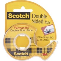 Scotch Double Sided Tape w/Dispenser Permanent 1/2"x450"