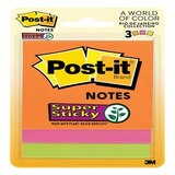 Post-It Notes Super Sticky 3x3" 3x45 Sheets/390 Total 3Color, thumbnail image 1 of 1