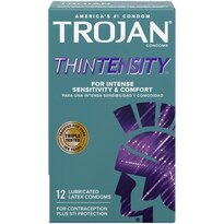 Trojan Thintensity Condoms Lubricant Latex, 12 CT