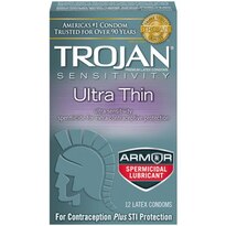 Trojan Ultra Thin Latex Condoms With Spermicidal Lubricant