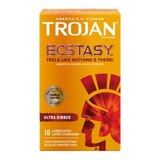 Trojan Ecstasy Ultra Ribbed Latex Condoms Lubricated, thumbnail image 1 of 2