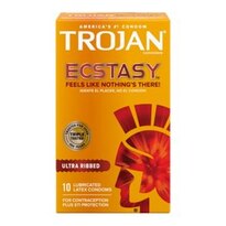 Trojan Ecstasy Ultra Ribbed Latex Condoms Lubricated