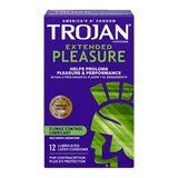 TROJAN PLEASURES EXTENDED CLIMAX CONTROL LUBE LATEX CONDOMS, thumbnail image 1 of 2