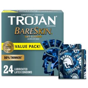 Trojan BareSkin 50% Thinner Latex Condoms Lubricated