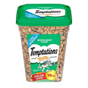 Temptations Classic Treats for Cats Seafood Medley Flavor, 16 OZ