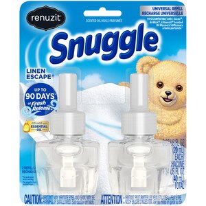 Renuzit Snuggle Scented Oil Refill for Plugin Air Fresheners, Linen Escape, 2 CT