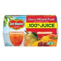 Del Monte Cherry Flavored Mixed Fruit in 100% Juice, 4 Pack 4 OZ Cups