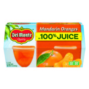 Del Monte Mandarin Oranges Fruit Cup 100% Juice, 4 CT