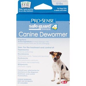 Pro Sense Safe-Guard 4 Canine Dewormer, 1 Gram, 3CT 