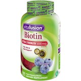 Vitafusion Extra Strength Biotin Gummies 5000mcg, Bluberry 100CT, thumbnail image 2 of 3