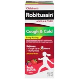 Children's Robitussin Cough & Cold Long Acting, Fruit Punch, 4 OZ, thumbnail image 1 of 1