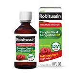 Robitussin Maximum Strength Cough + Chest Congestion DM Liquid Relief, Raspberry, thumbnail image 1 of 1