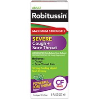 Robitussin Adult Maximum Strength Severe Cough + Sore Throat, 8 oz 