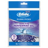 Oral-B Glide Arctic Peppermint Oil Dental Floss Picks, Mint, 75 Count, thumbnail image 1 of 1