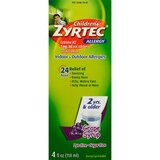 Zyrtec 24 Hr Children's Allergy Relief Syrup, Grape Flavor, 4 fl. OZ, thumbnail image 1 of 1