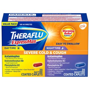 Theraflu ExpressMax Daytime/Nighttime Severe Cold & Cough Caplets, 40CT