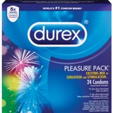 Durex Pleasure Pack Premium Lubricated Latex Condoms, 24 CT , thumbnail image 1 of 1