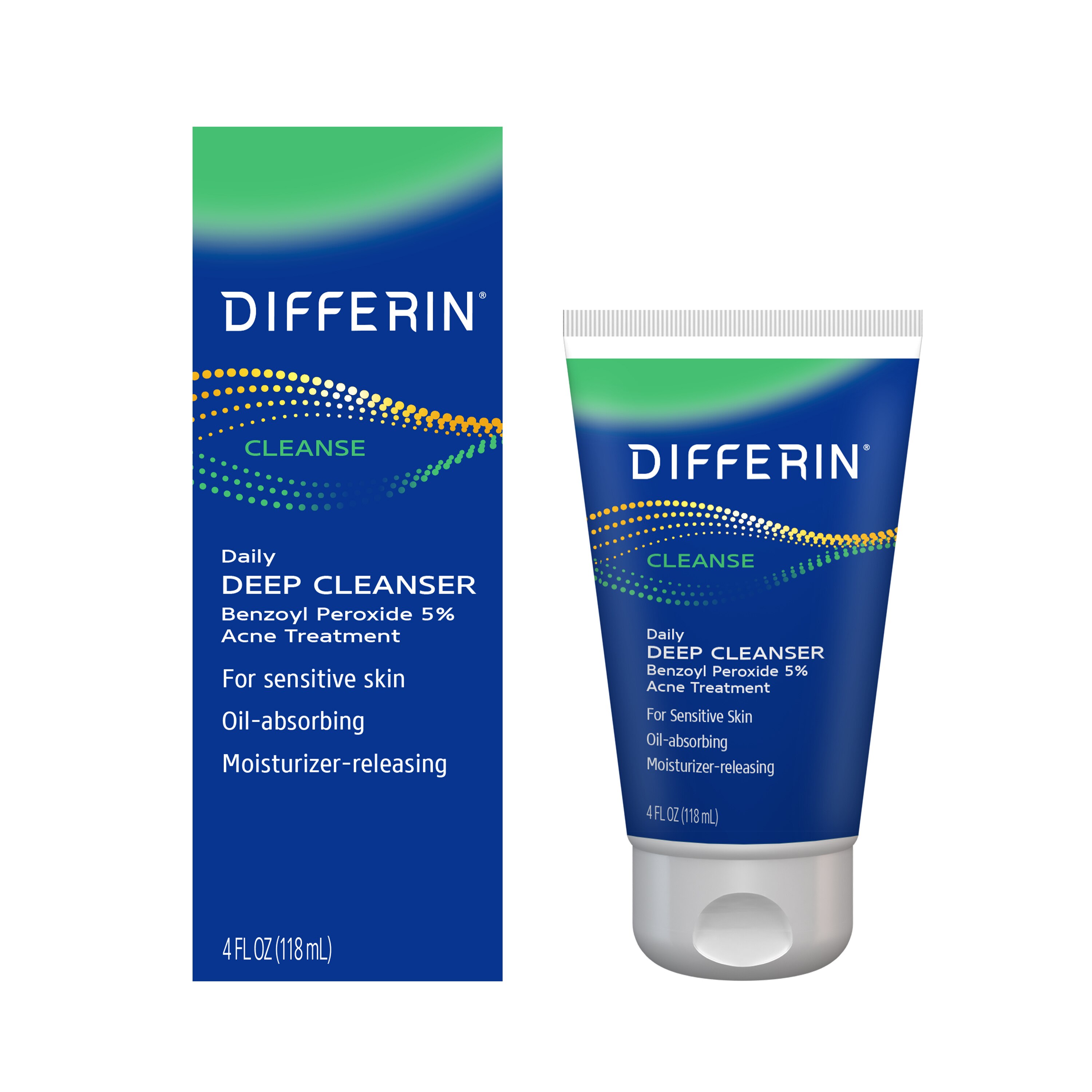 Differin Cleanser Daily Deep Benzoyl Peroxide 5% Sensitive