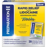 Preparation H Flushable Medicated Hemorrhoidal Wipes (20 Count), Rapid Relief with Lidocaine, thumbnail image 1 of 1