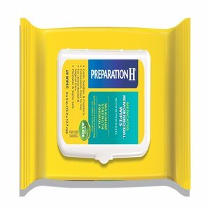 PREPARATION H 10 CT Flushable Medicated Hemorrhoid Wipes, Maximum Strength Relief with Witch Hazel, Irritation Relief Wipes to Go