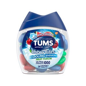 TUMS Chewy Bites with Fast Cooling Sensation Antacid Tablets, 28 CT