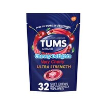 TUMS Antacid, Chewy Delights Ultra Strength Soft Chews for Heartburn Relief, 32 CT