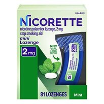 Nicorette Nicotine Mini Lozenge to Stop Smoking, 2mg, Mint Flavor, 81 CT