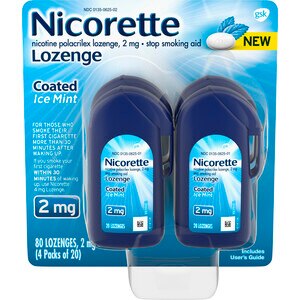 Nicorette Coated Nicotine Lozenge to Stop Smoking, 2 mg, Ice Mint, 80 CT