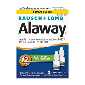 Bausch & Lomb Prescription Strength Allergy Eye Itch Relief, Twin Pack