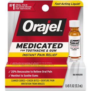 Orajel Medicated For Toothache & Gum Liquid, .45 OZ 