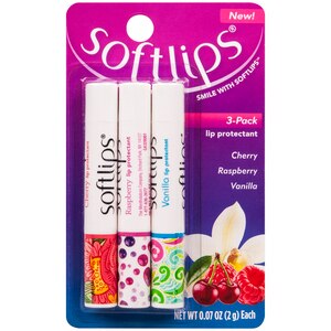 SoftLips Lip ProteCTant in Cherry, Raspberry, Vanilla 3 CT