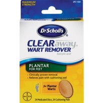 Dr. Scholl's Clear Away Plantar Wart Remover Medicated Discs, 24 CT