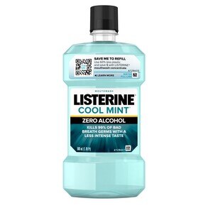 Listerine Zero Clean Mint Mouthwash For Fresh Breath And To Kill Bad Breath Germs, 16.9oz